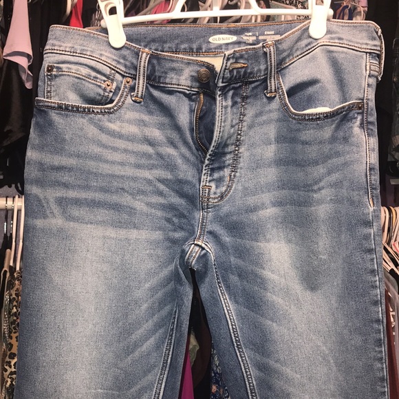 Mens Like New OLD NAVY SLIM FIT Blue Jeans aged look 32/34 - Picture 4 of 8